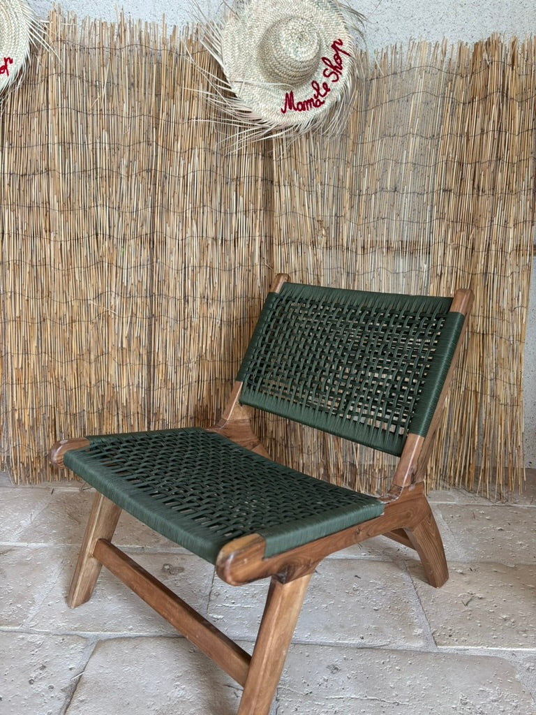 Fauteuil Calypso en noyer kaki - Sur commande