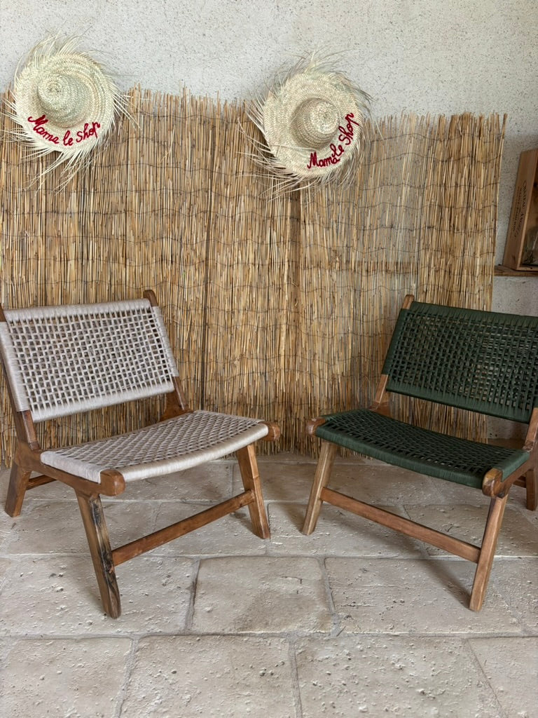 Fauteuil Calypso en noyer - beige