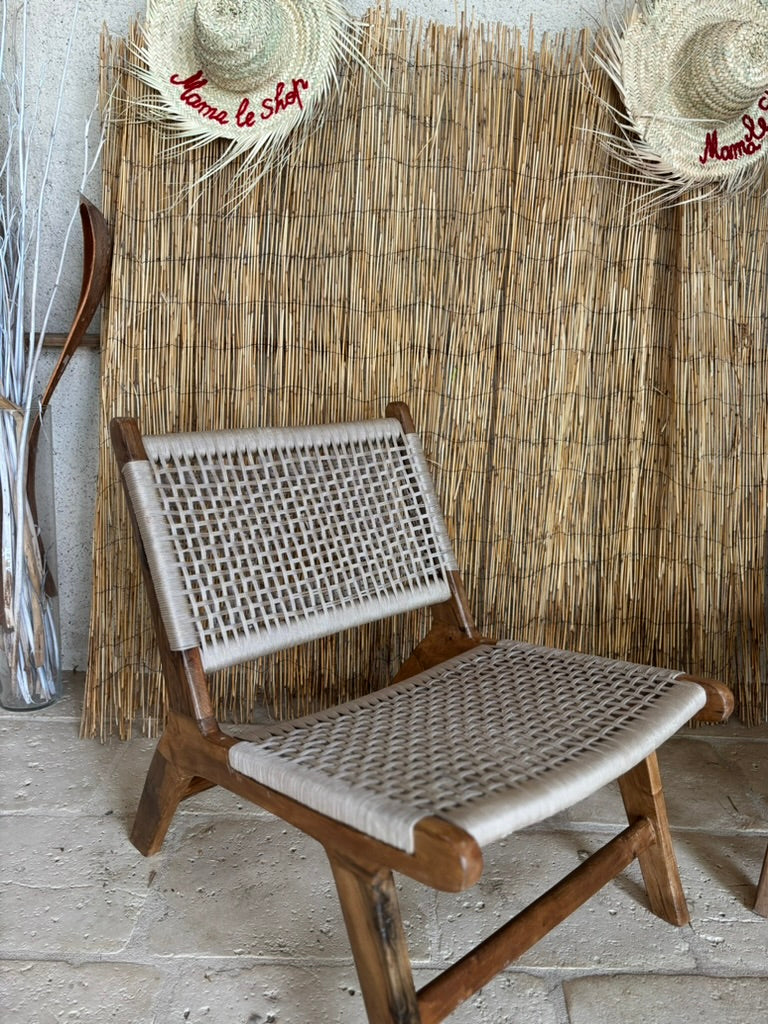 Fauteuil Calypso en noyer - beige