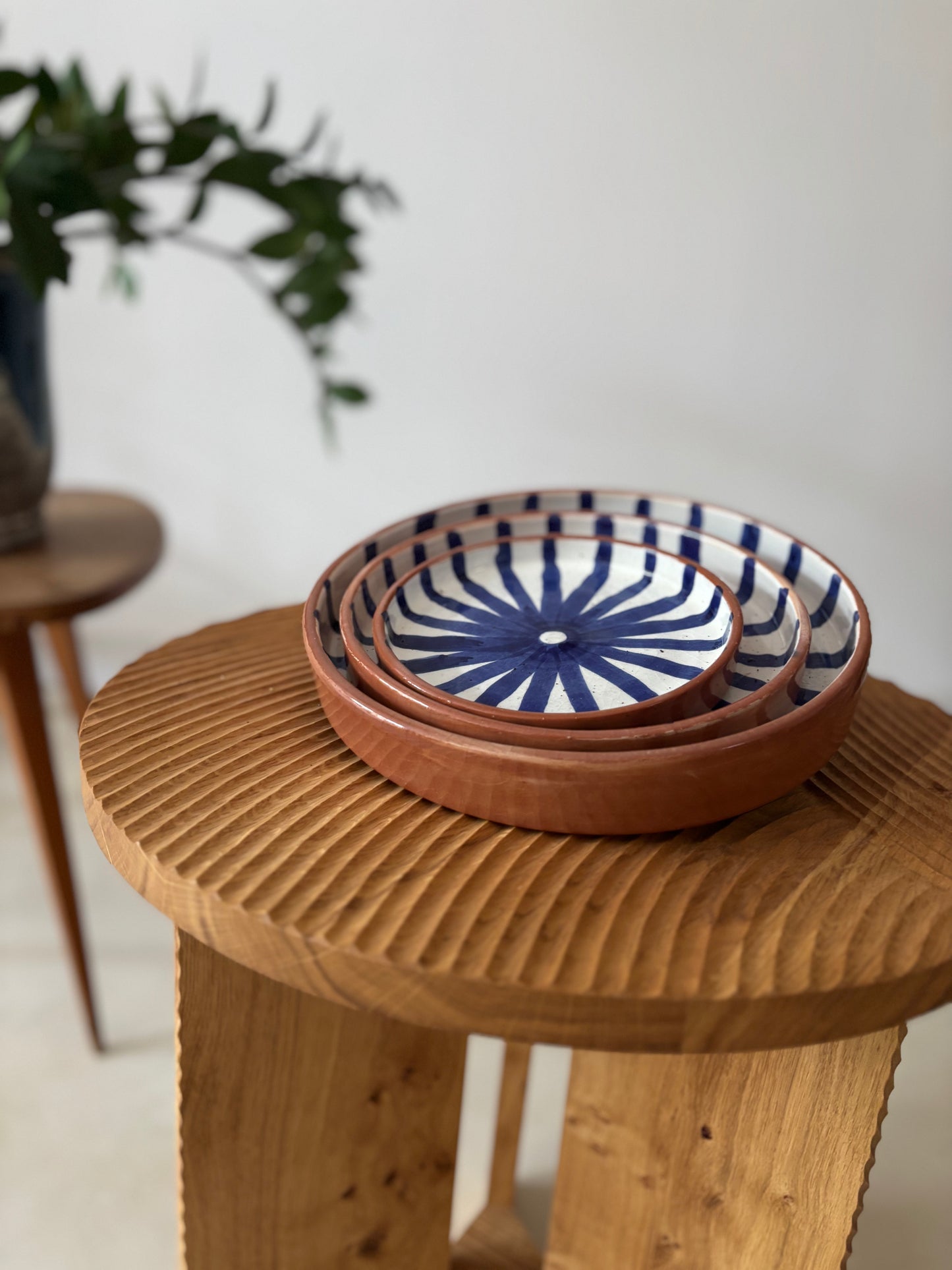 Assiettes Soleil creuses rayées