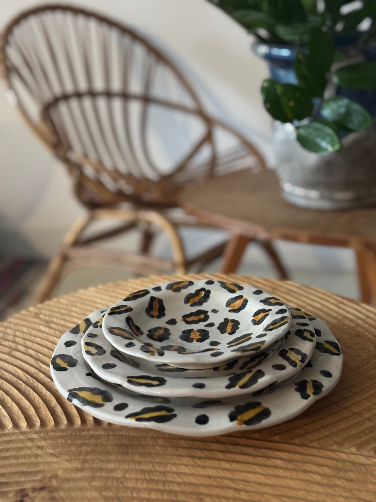 ASSIETTE LEOPARD - fait main