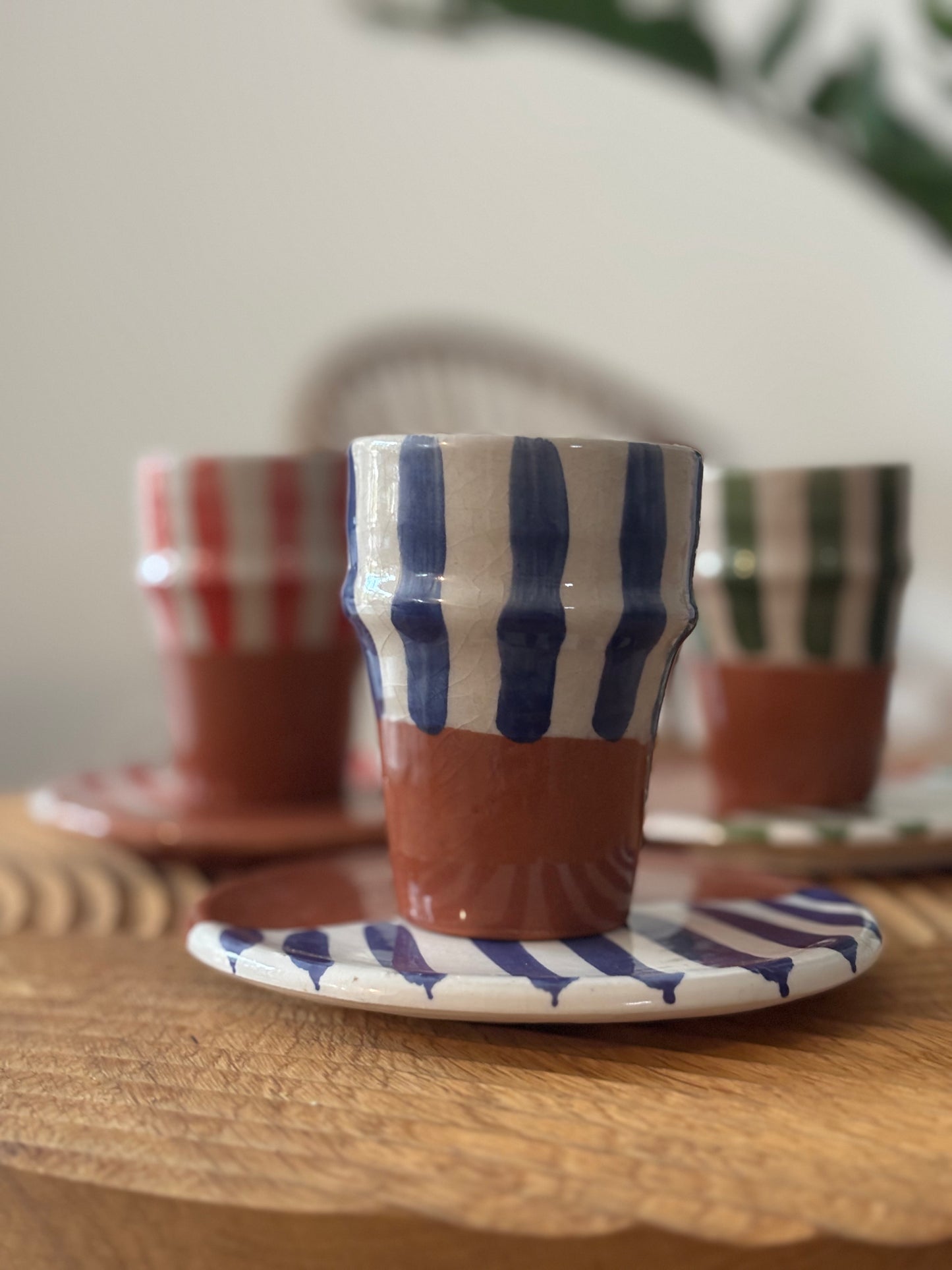 Tasses à café rayé