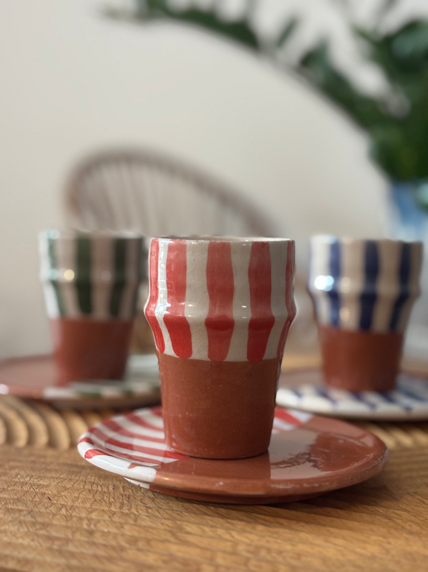 Tasses à café rayé