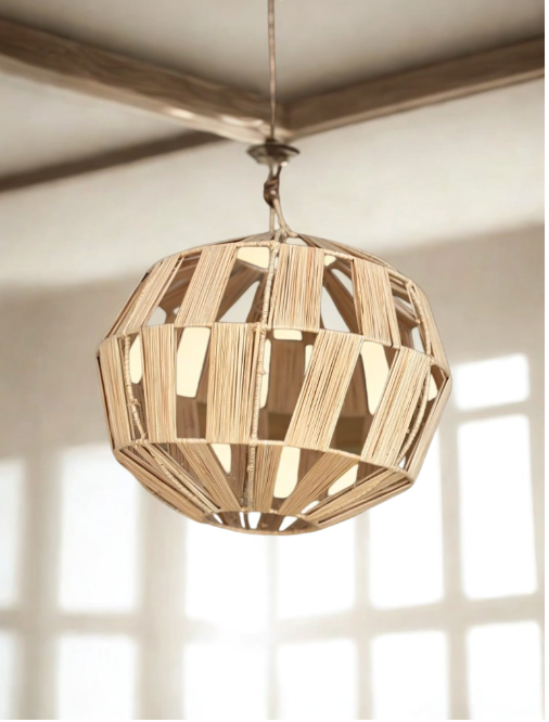 Luminaire rond rafia