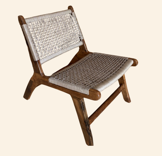 Fauteuil Calypso en noyer - beige