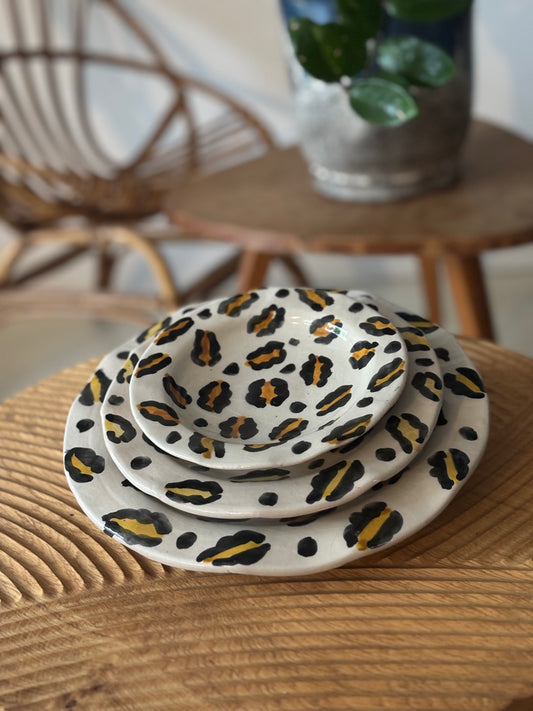 ASSIETTE LEOPARD - fait main